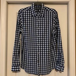 Blue Checkered Dress Shirt